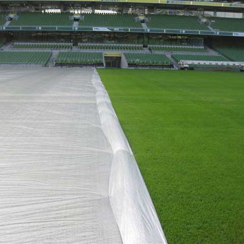 Evergreen Turf Cover in the stadium